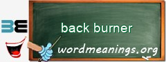 WordMeaning blackboard for back burner